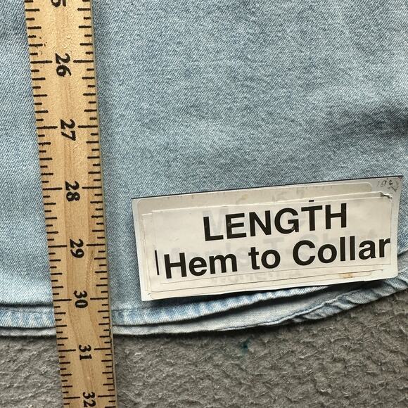 Vintage Mickey Unlimited Disney Denim Button Down Shirt Mens 2XL Goofy Chambray - Picture 6 of 12